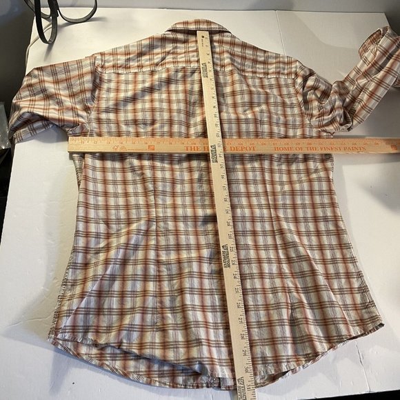 John Varvatos Men’s Long Sleeve XL Rust Red Plaid Button up Western Shirt - Picture 3 of 10